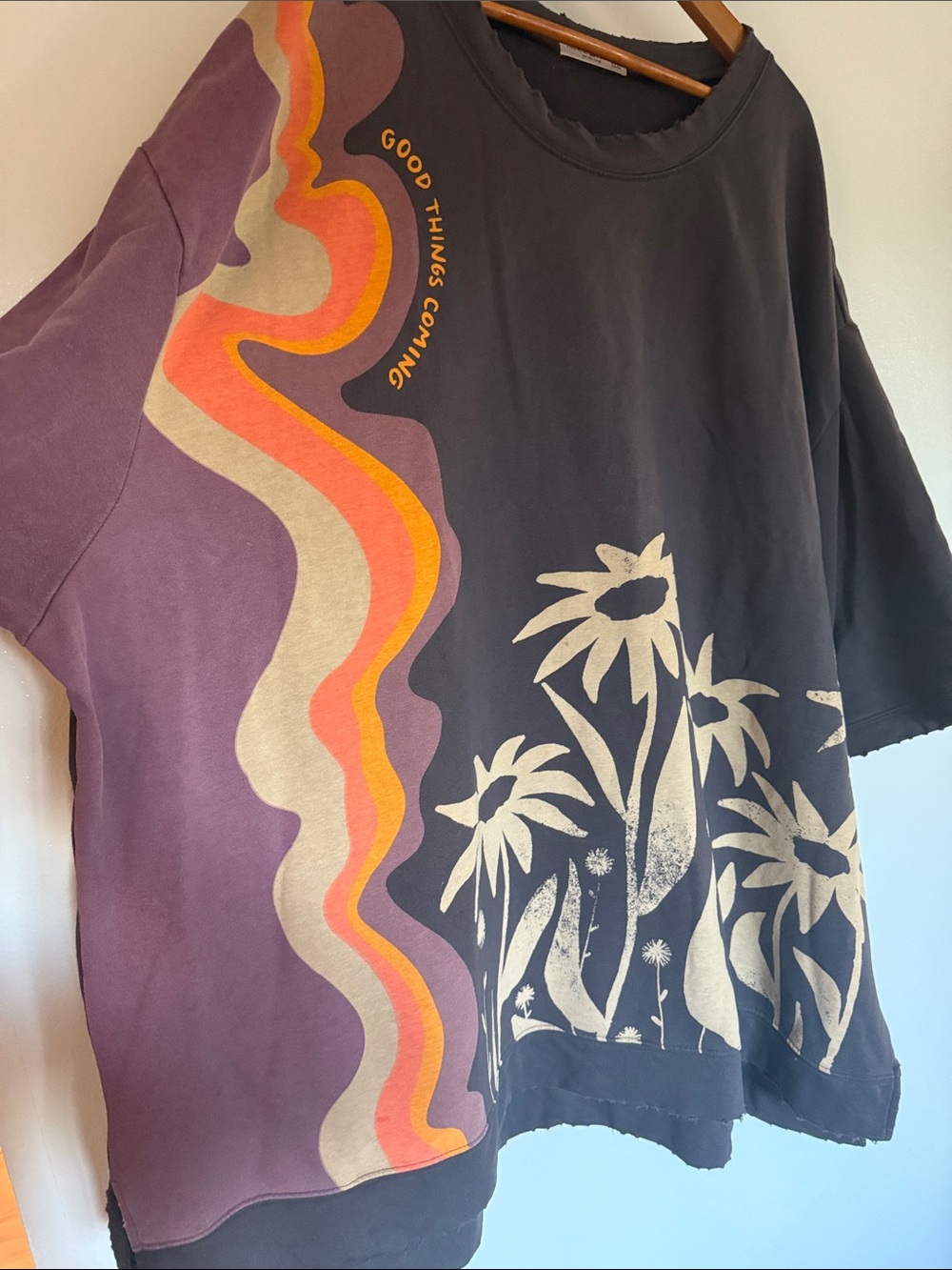 NATURAL LIFE Plum Top with flowers - Picture 4 of 4